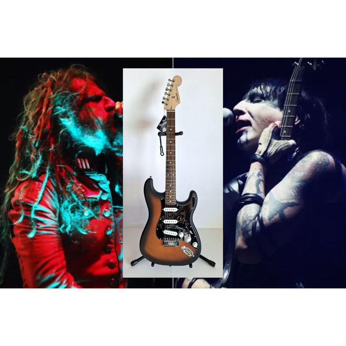 Rob Zombie & Marilyn Manson Fender Stratocaster electric guitar signed with proof