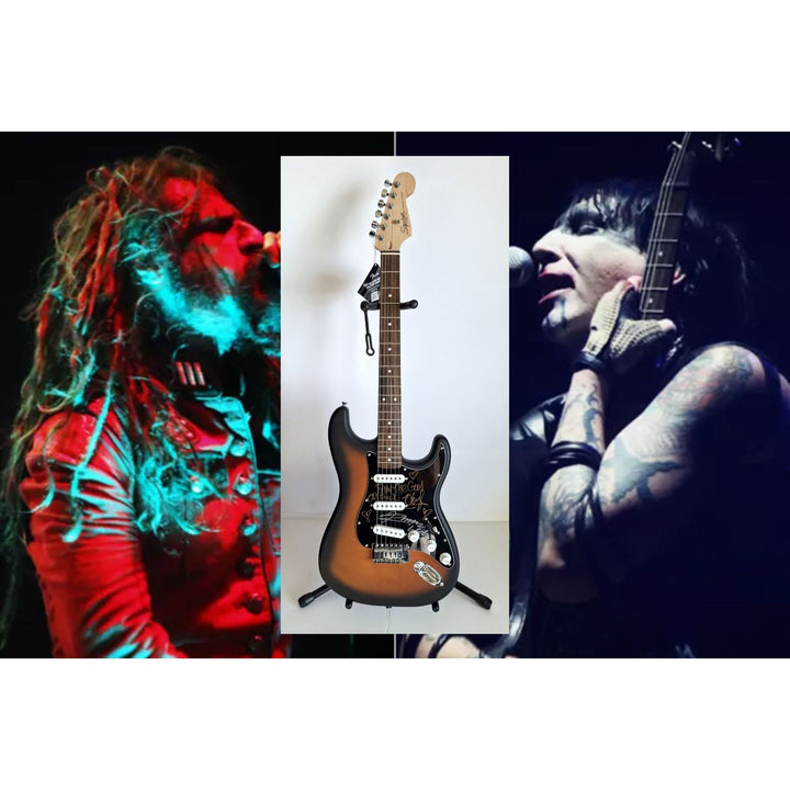 Rob Zombie & Marilyn Manson Fender Stratocaster electric guitar signed with proof