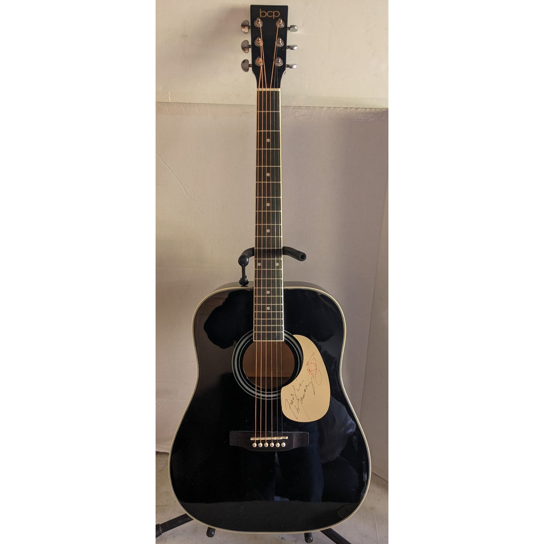 Freddie Mercury Queen and David Bowie 41' full size acoustic guitar signed with proof
