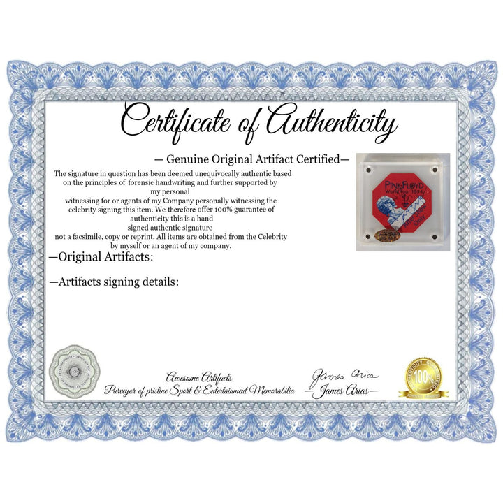 David Gilmour Pink Floyd vintage concert backstage pass 1994 signed with proof