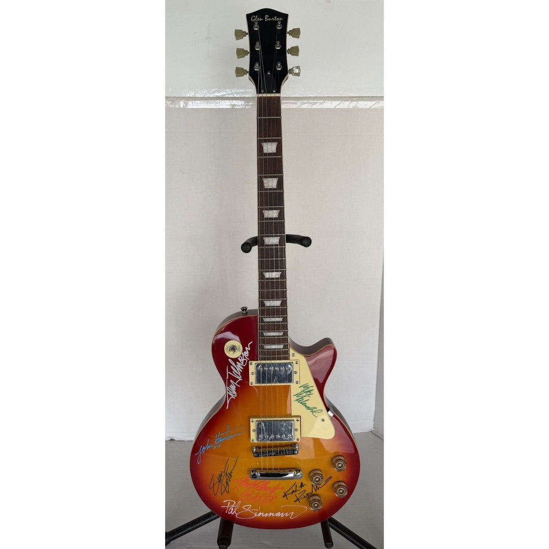 The Doobie Brothers Michael McDonald, Patrick Simmons, John McFee, Tom Johnston vintage Cherry Les Paul electric guitar signed with proof.