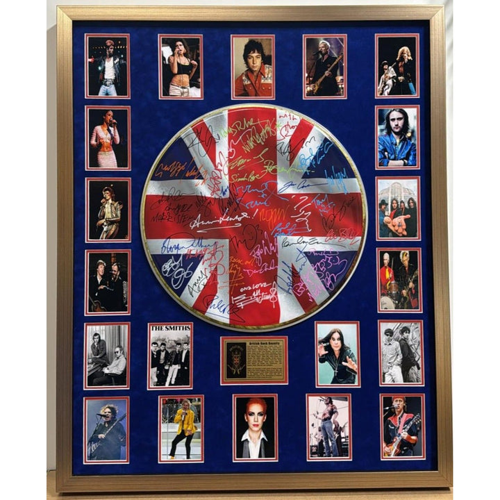 UK British Rock n Roll Icons (44) 22" drum head Paul McCartney, Elton John, Jimmy Page, Keith Richards, David Gilmour signed with proof.