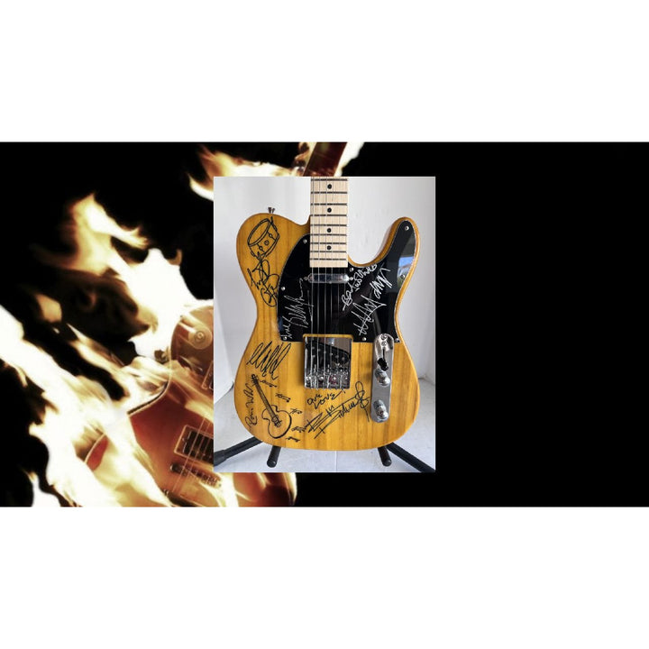 Rolling Stones Mick Jagger Ronnie Woods Charlie Watts Keith Richards Telecaster Electric guitar signed whit proof