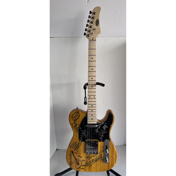 Rolling Stones Mick Jagger Ronnie Woods Charlie Watts Keith Richards Telecaster Electric guitar signed whit proof