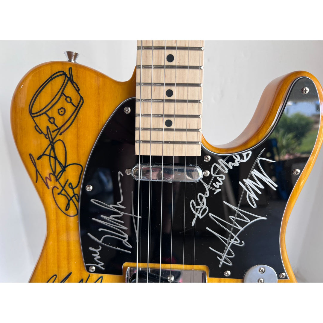 Rolling Stones Mick Jagger Ronnie Woods Charlie Watts Keith Richards Telecaster Electric guitar signed whit proof