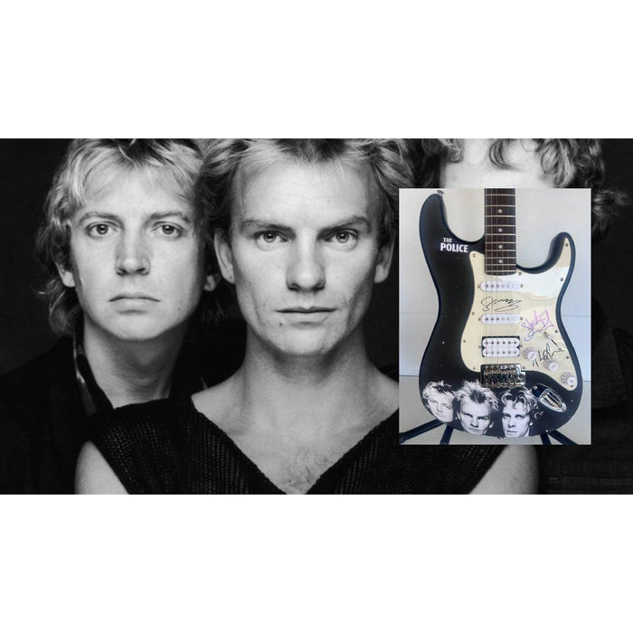 Sting Gordon Summer Stuart Copeland Andy Summers the police full size electric guitar signed with proof