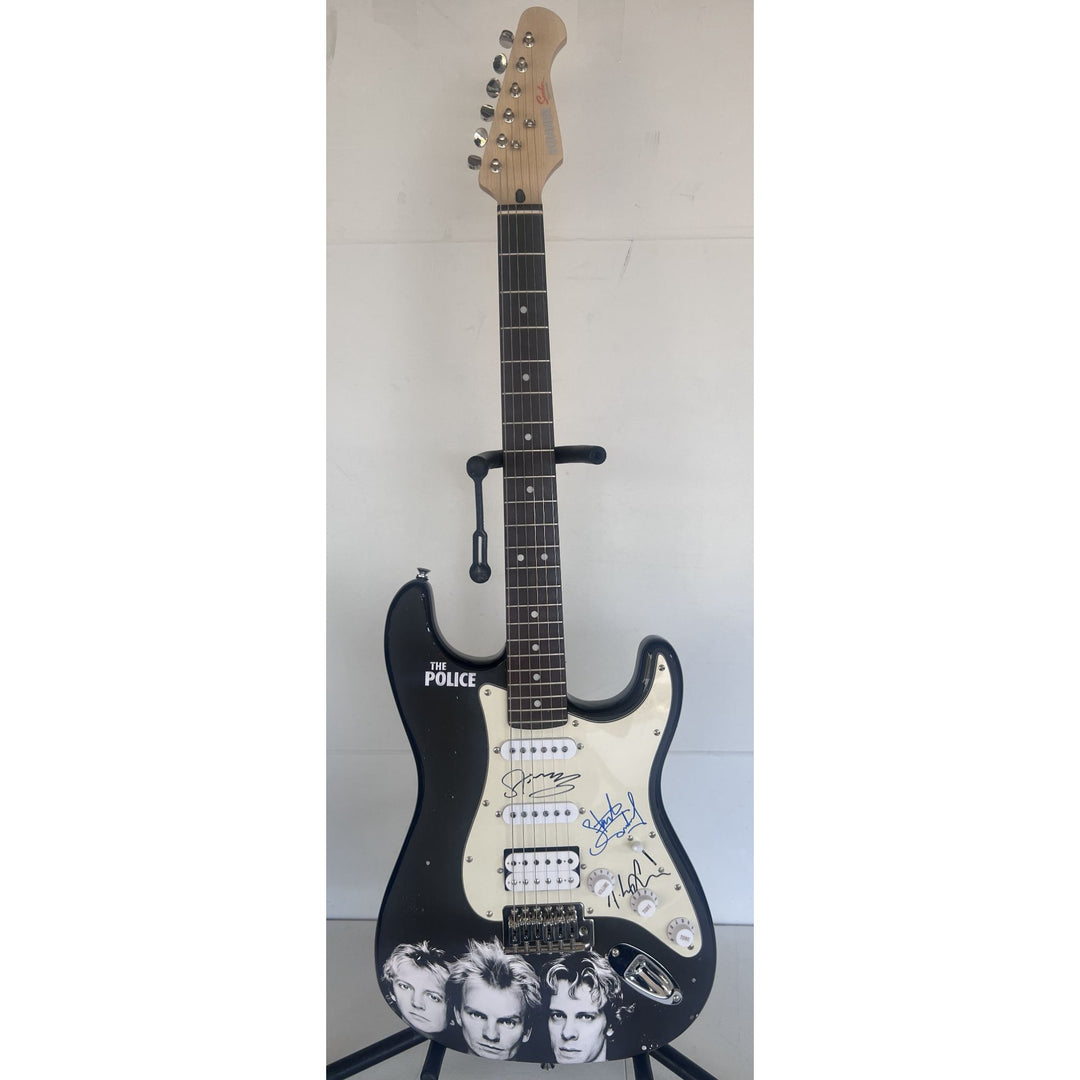 Sting Gordon Summer Stuart Copeland Andy Summers the police full size electric guitar signed with proof.