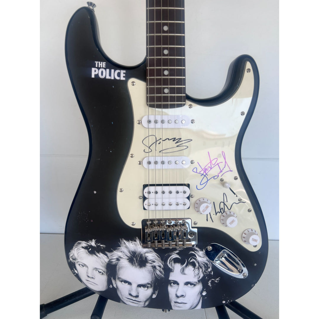 Sting Gordon Summer Stuart Copeland Andy Summers the police full size electric guitar signed with proof.