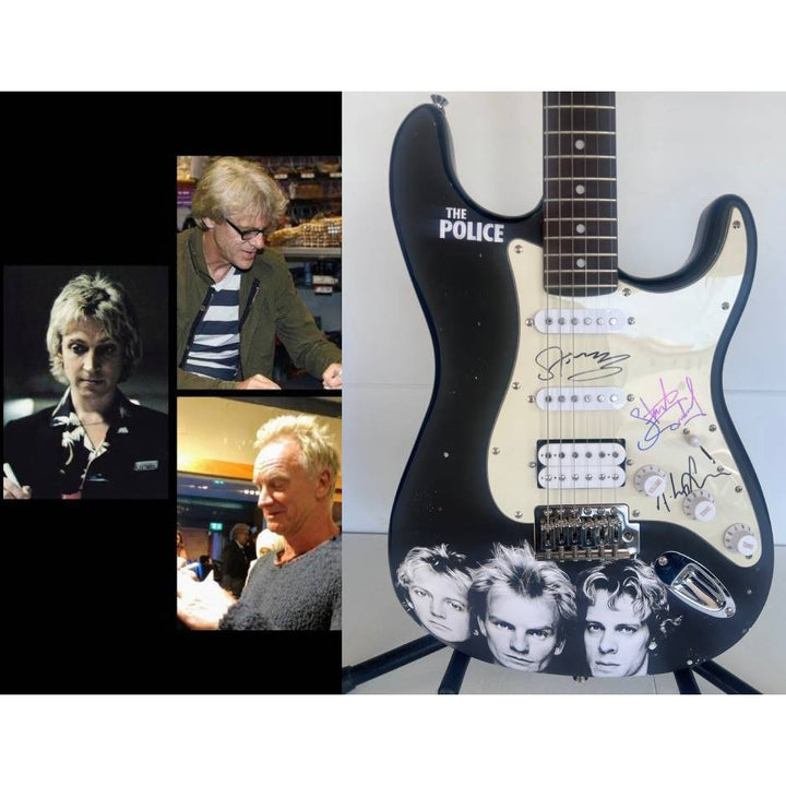 Sting Gordon Summer Stuart Copeland Andy Summers the police full size electric guitar signed with proof.