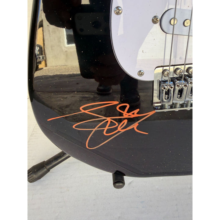 Geddy Lee Alex Lifeson Neil Peart Rush Stratocaster electric guitar signed with proof.