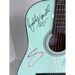 Load image into Gallery viewer, TOTO Bobby Kimbal David Paich Mike Porcaro David Hungate Steve Porcaro full size Green acoustic guitar signed with proof
