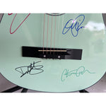 Load image into Gallery viewer, TOTO Bobby Kimbal David Paich Mike Porcaro David Hungate Steve Porcaro full size Green acoustic guitar signed with proof
