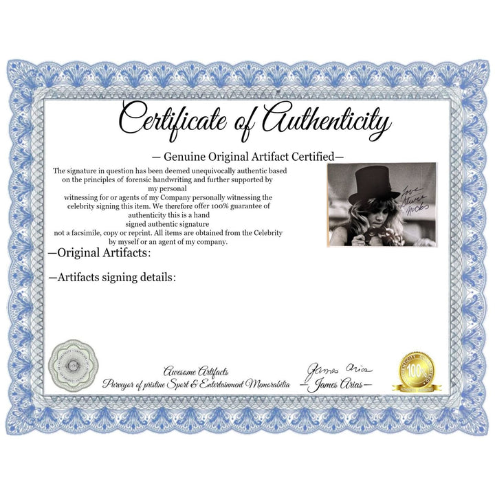 Stevie Nicks Fleetwood Mac 8x10 photo signed with proof