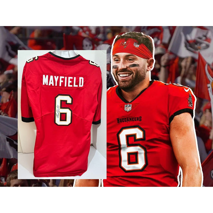 Baker Mayfield Tampa Bay Buccaneers Nike size Lg game model jersey signed with proof