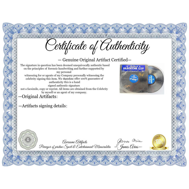 Lloyd Banks "Hands Up" "50 Cent" Curtis Jackson & "Slim Shady" "Eminem" Marshall Mathers original lp signed with proof