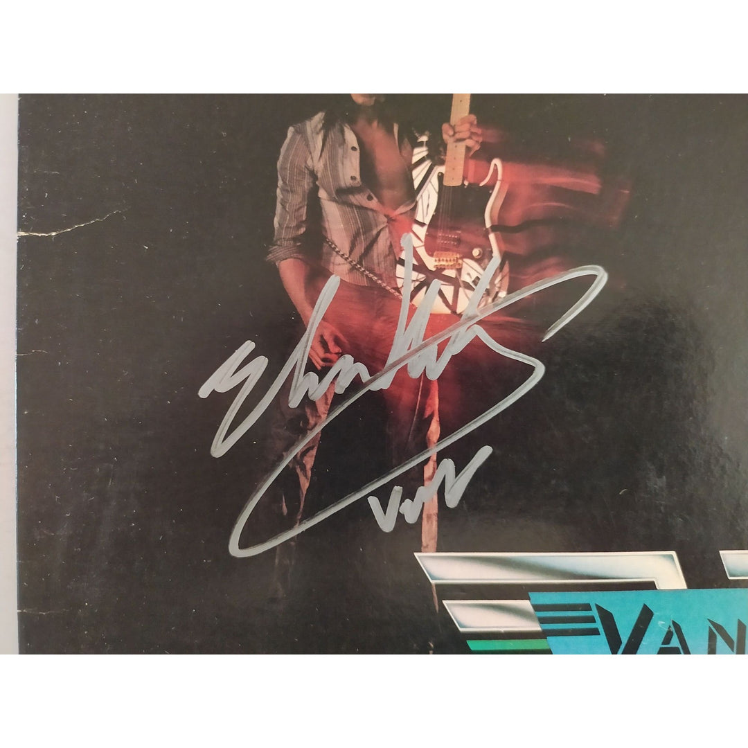 Eddie Van Halen David Lee Roth Alex Van Halen Michael Anthony original Van Halen LP signed with proof