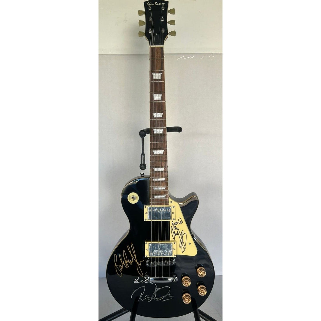 Jimmy Page Robert Plant John Paul Jones Led Zeppelin vintage Black les paul full size electric guitar signed with proof.