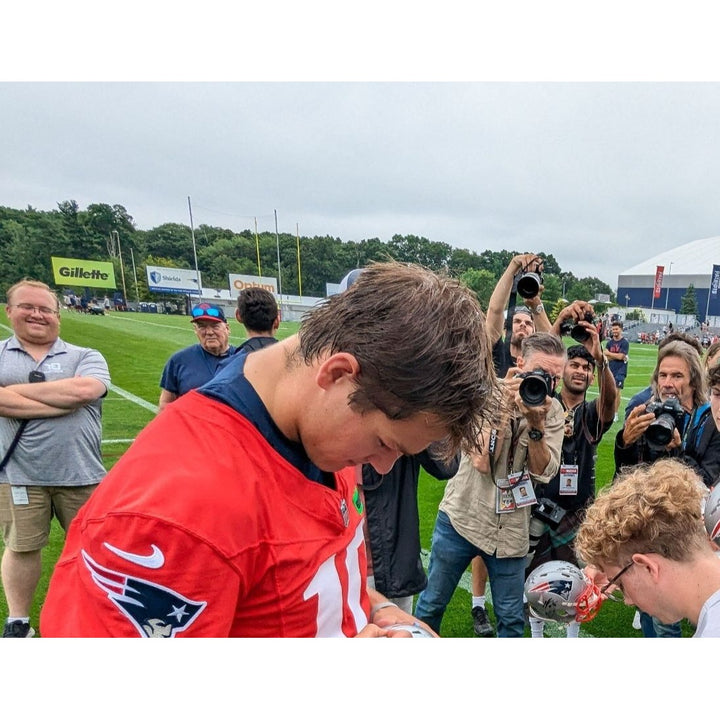 Drake Maye New England Patriots full size football signed with proof