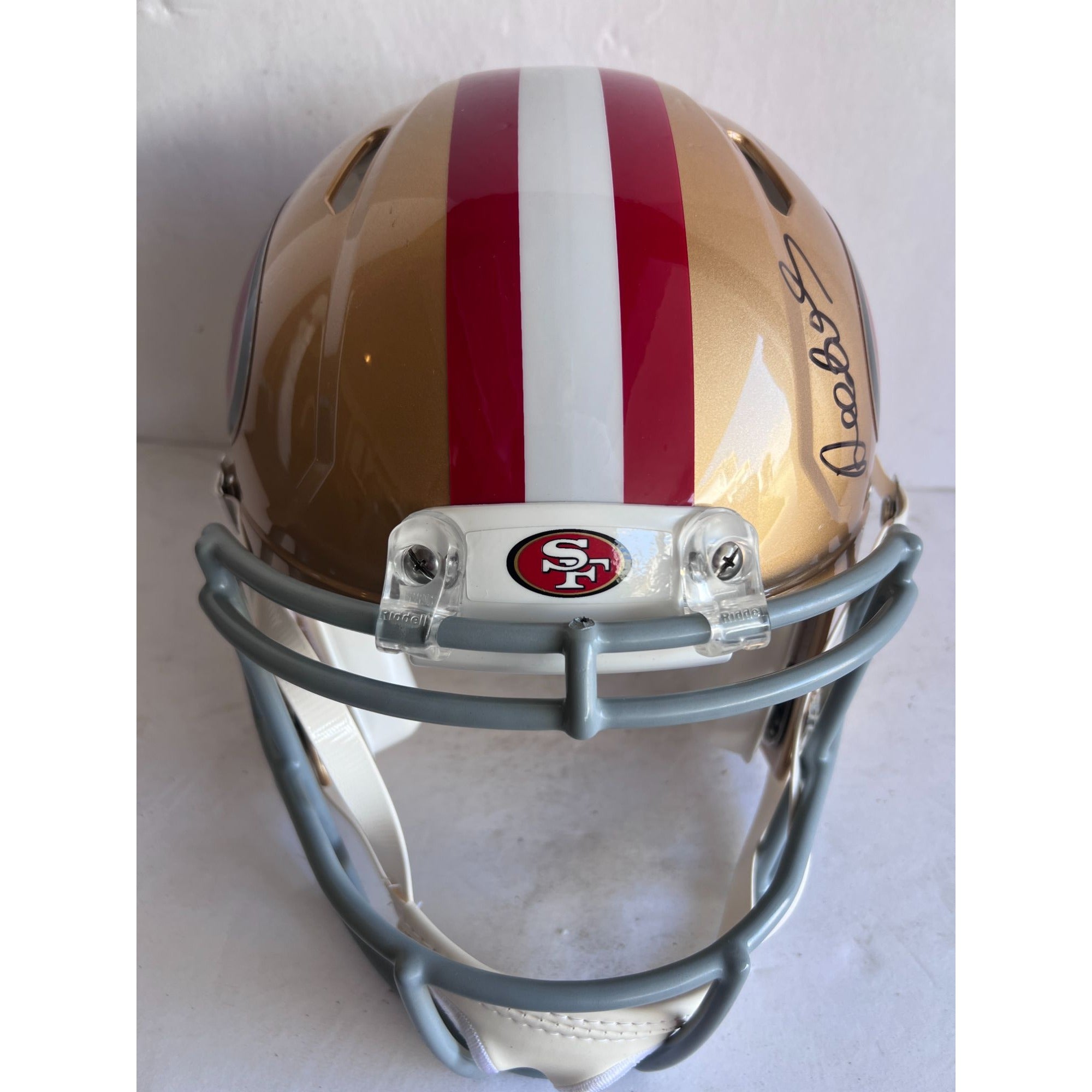 Christian McCaffrey Deebo Samuel Brock Purdy San Francisco 49ers Riddell Speed game model helmet signed with proof