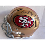 Load image into Gallery viewer, Christian McCaffrey Deebo Samuel Brock Purdy San Francisco 49ers Riddell Speed game model helmet signed with proof
