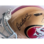 Load image into Gallery viewer, Christian McCaffrey Deebo Samuel Brock Purdy San Francisco 49ers Riddell Speed game model helmet signed with proof
