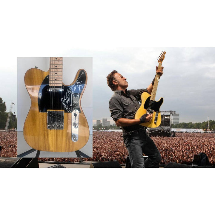 Bruce Springsteen Telecaster full size electric guitar signed with inscription "Born in the USA" and sketch with proof.