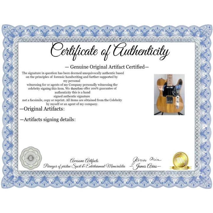 Bruce Springsteen Telecaster full size electric guitar signed with inscription "Born in the USA" and sketch with proof.