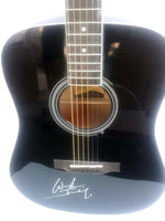 Load image into Gallery viewer, Waylon Jennings black acoustic guitar signed with proof
