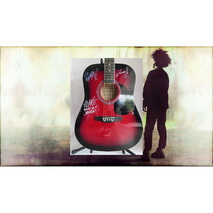 Robert Smith and the Cure full size acoustic guitar signed with proof