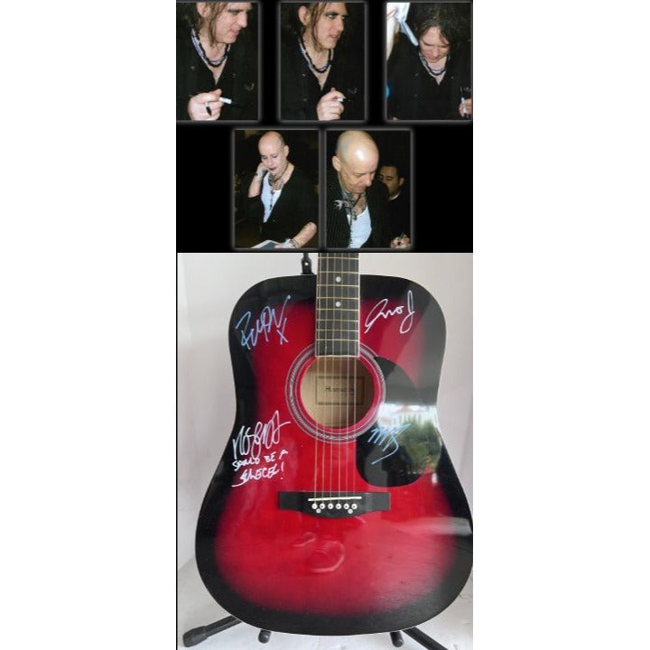 Robert Smith and the Cure full size acoustic guitar signed with proof