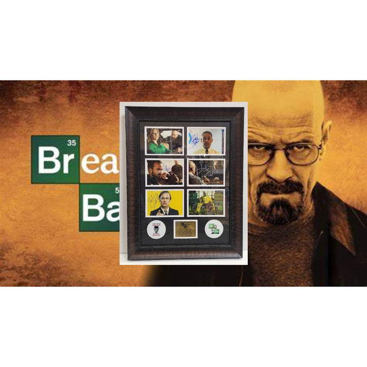 Breaking Bad Brian Cranston "Walter White" Aaron Paul "Jesse Pinkman" 5x7 photos with Museum quality frame 22x28 signed with proof