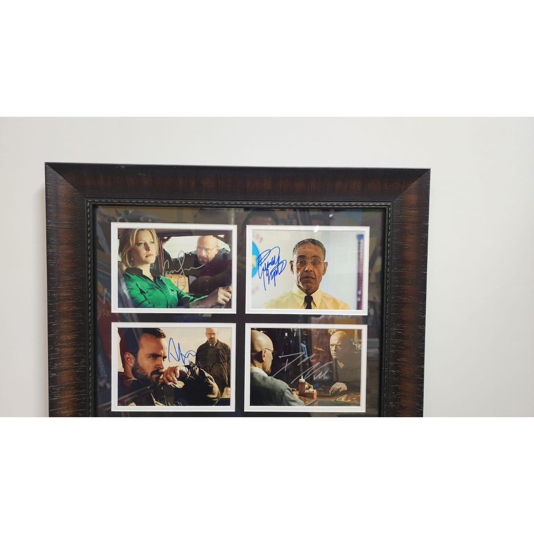 Breaking Bad Brian Cranston "Walter White" Aaron Paul "Jesse Pinkman" 5x7 photos with Museum quality frame 22x28 signed with proof