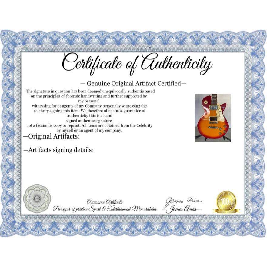 Metallica James Hetfield Les Paul vintage electric guitar signed with full provenance, photo proof and AI certification .
