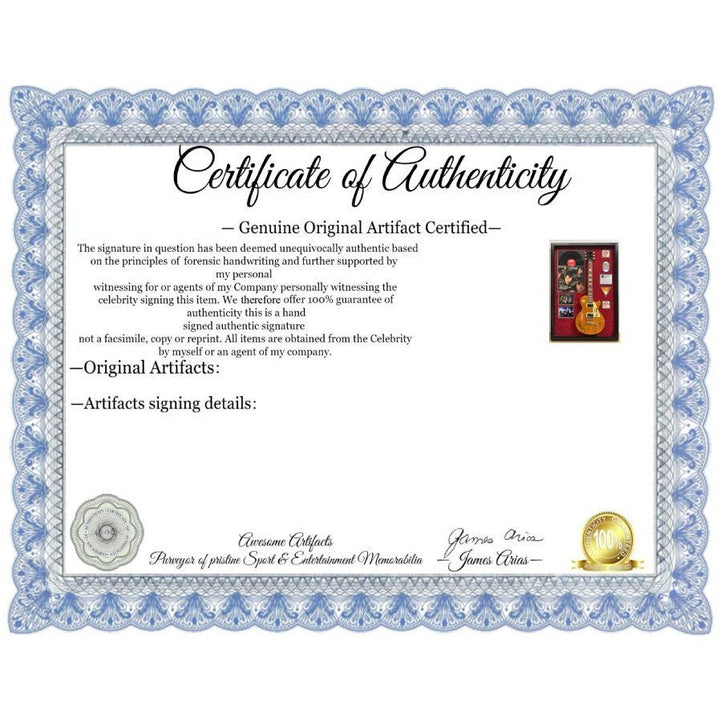 Keith Richards Bill Wyman Mick Jagger.The Rolling Stones les paul full size electric guitar framed and signed with proof.