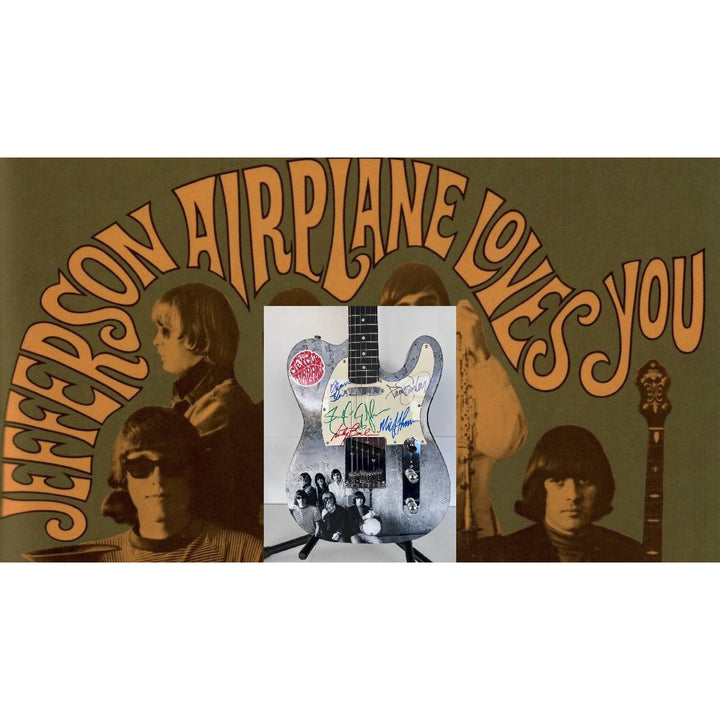 Jefferson Airplane Grace Slick, Jorma Kaukonen , Jack Casady, Paul Canter, Mickey Thomas & Marty Bailin ONE OF A KIND full size telecaster.