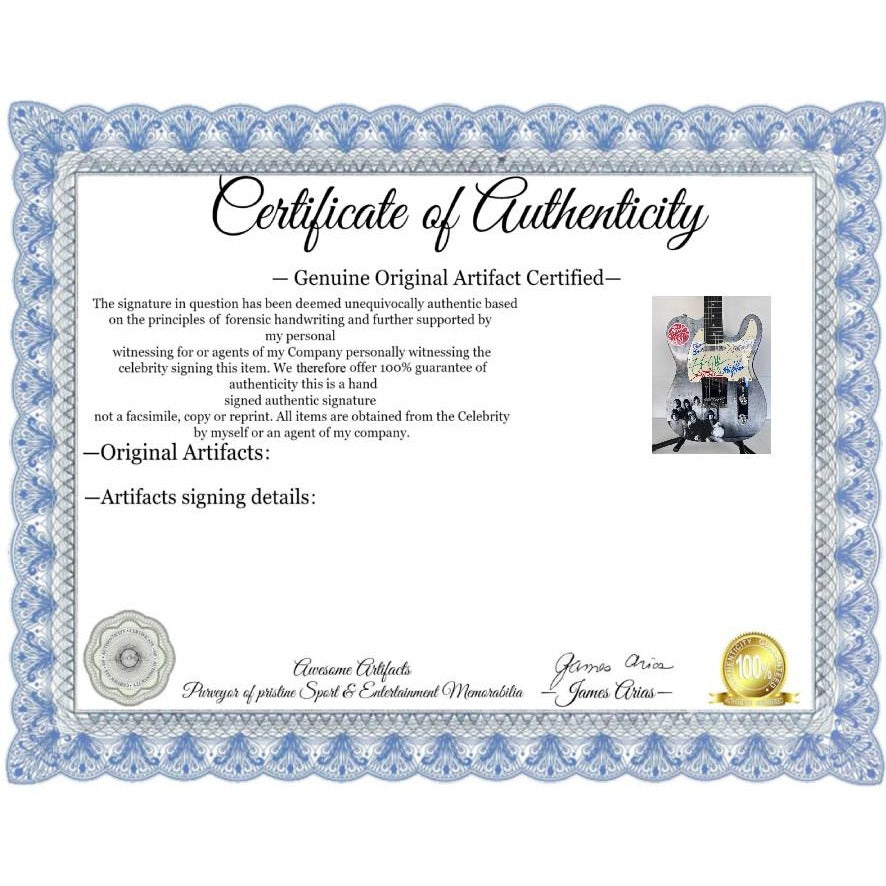 Jefferson Airplane Grace Slick, Jorma Kaukonen , Jack Casady, Paul Canter, Mickey Thomas & Marty Bailin ONE OF A KIND full size telecaster.