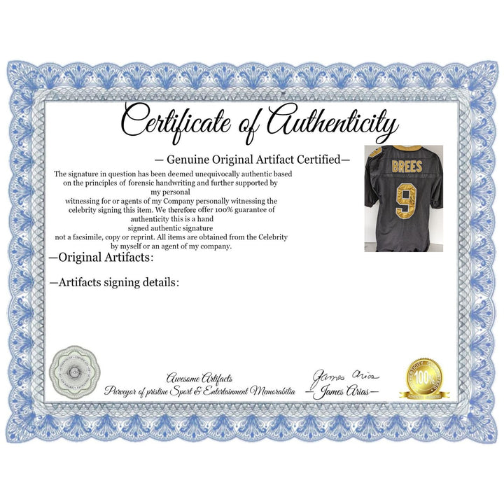New Orleans Saints Drew Brees game model jersey size xl signed with proof