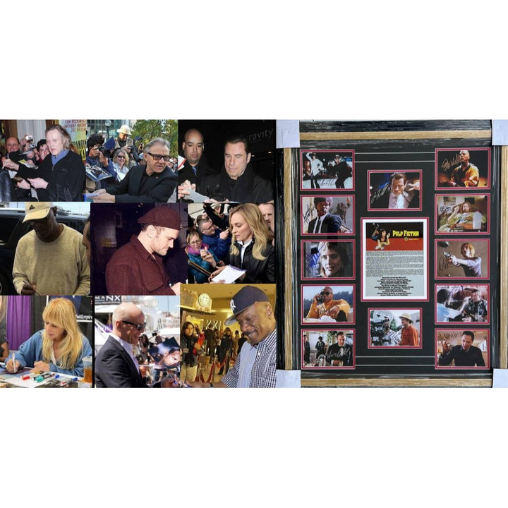 Pulp fiction cast signed one of a kind piece Quintin Tarantino, John Travolta, Samuel L. Jackson, Harvey Keitel, Bruce Willis cast signed 1
