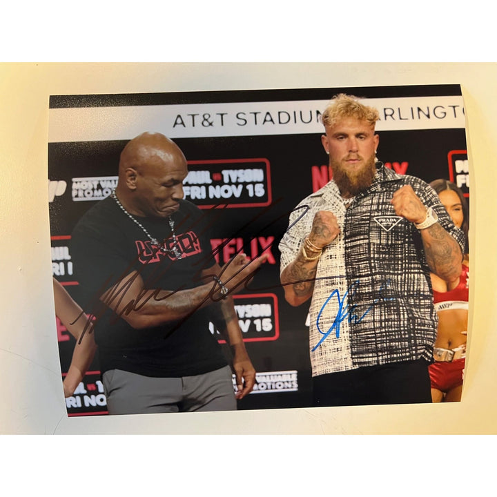 Jake Paul and Mike Tyson 8x10 photo signed with proof