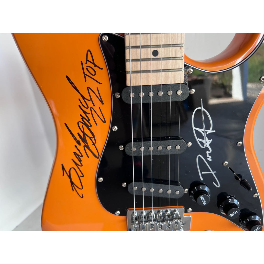 ZZ Top Billy Gibbons Frank Beard Dusty Hill electric guitar signed with proof