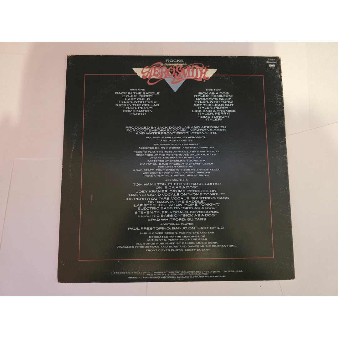 Aerosmith "Rocks" LP signed with proof.