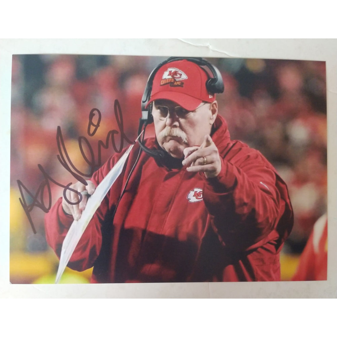 Andy Reid, Kansas City, Chief's, Super Bowl, Champions, signed, 5x7 photo, with proof