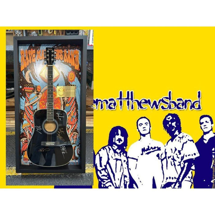 Dave Mathews Band signed full size guitar with proof and museum quality frame (plexi) 22x44