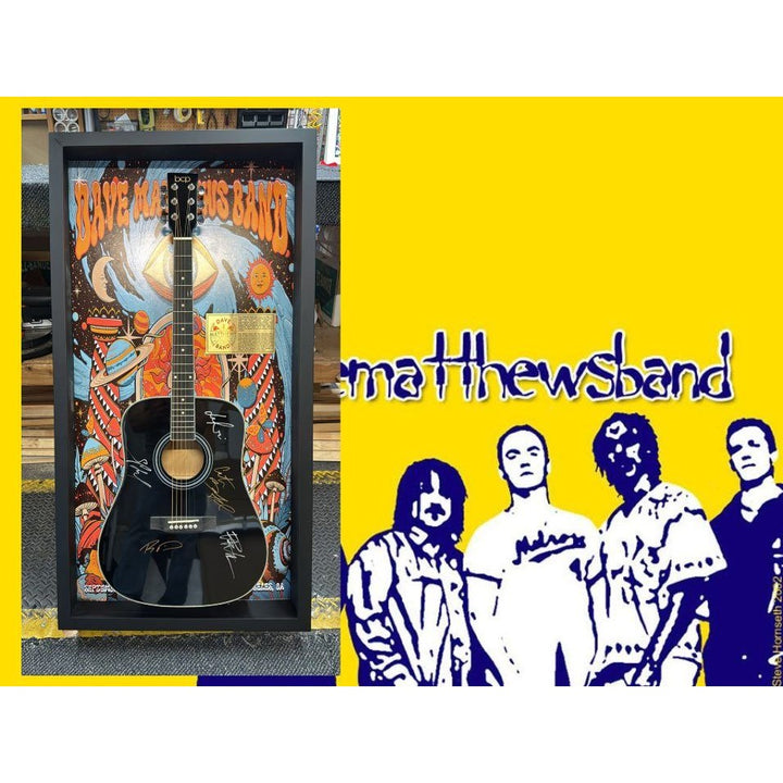 Dave Mathews Band signed full size guitar with proof and museum quality frame (plexi) 22x44