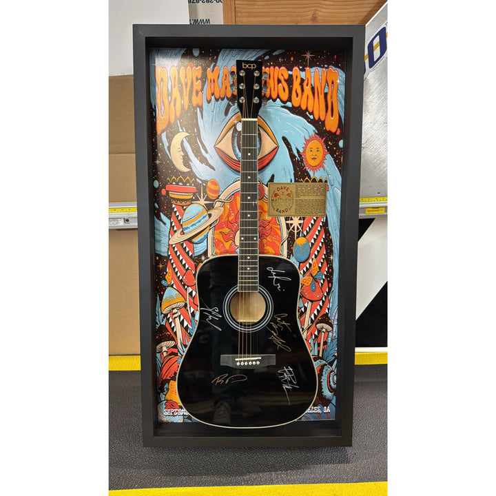 Dave Mathews Band signed full size guitar with proof and museum quality frame (plexi) 22x44