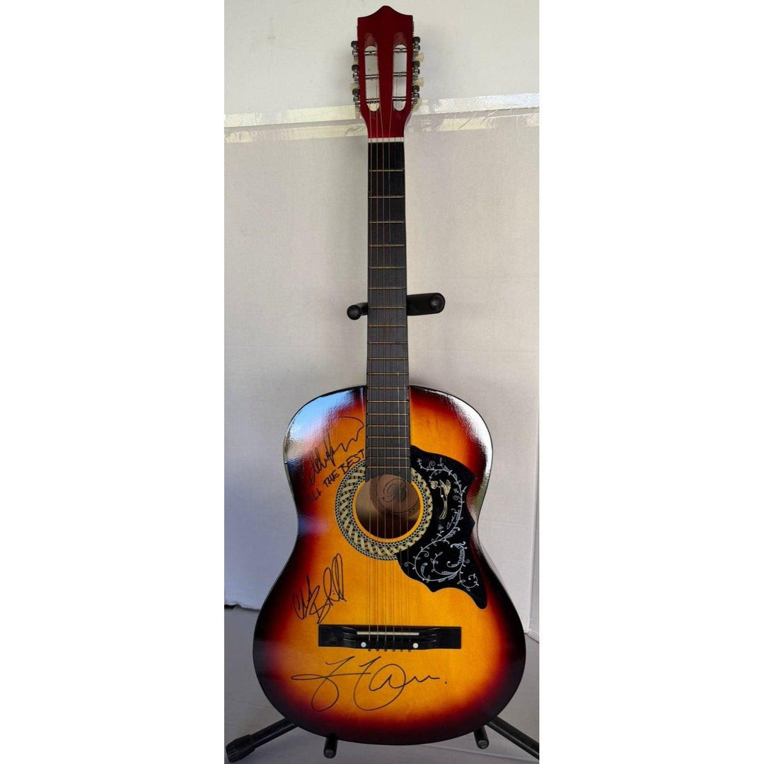 Simpleminds Jim Kerr Charlie Burchill Eddie Duffy vintage acoustic guitar signed