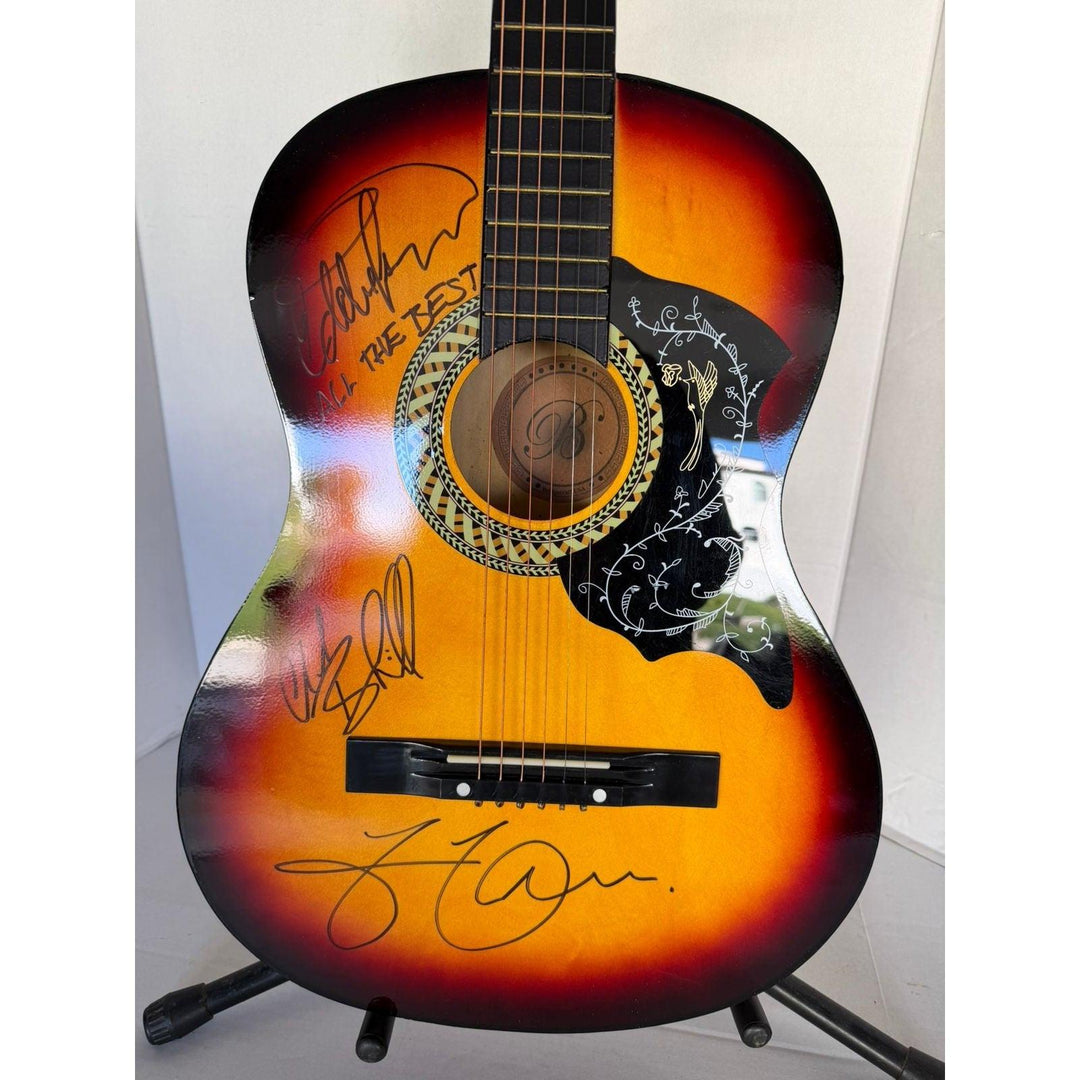 Simpleminds Jim Kerr Charlie Burchill Eddie Duffy vintage acoustic guitar signed