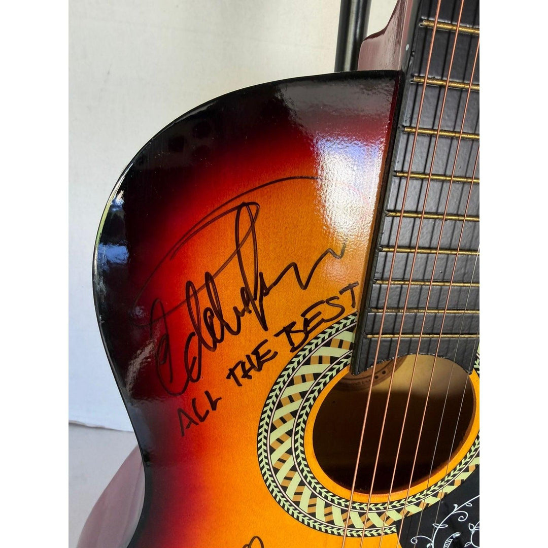 Simpleminds Jim Kerr Charlie Burchill Eddie Duffy vintage acoustic guitar signed