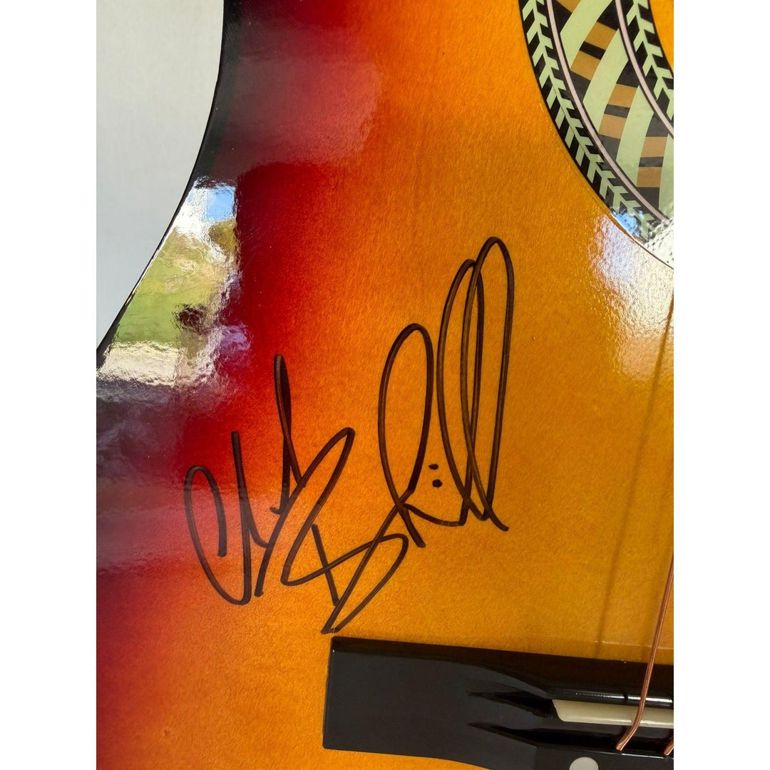 Simpleminds Jim Kerr Charlie Burchill Eddie Duffy vintage acoustic guitar signed
