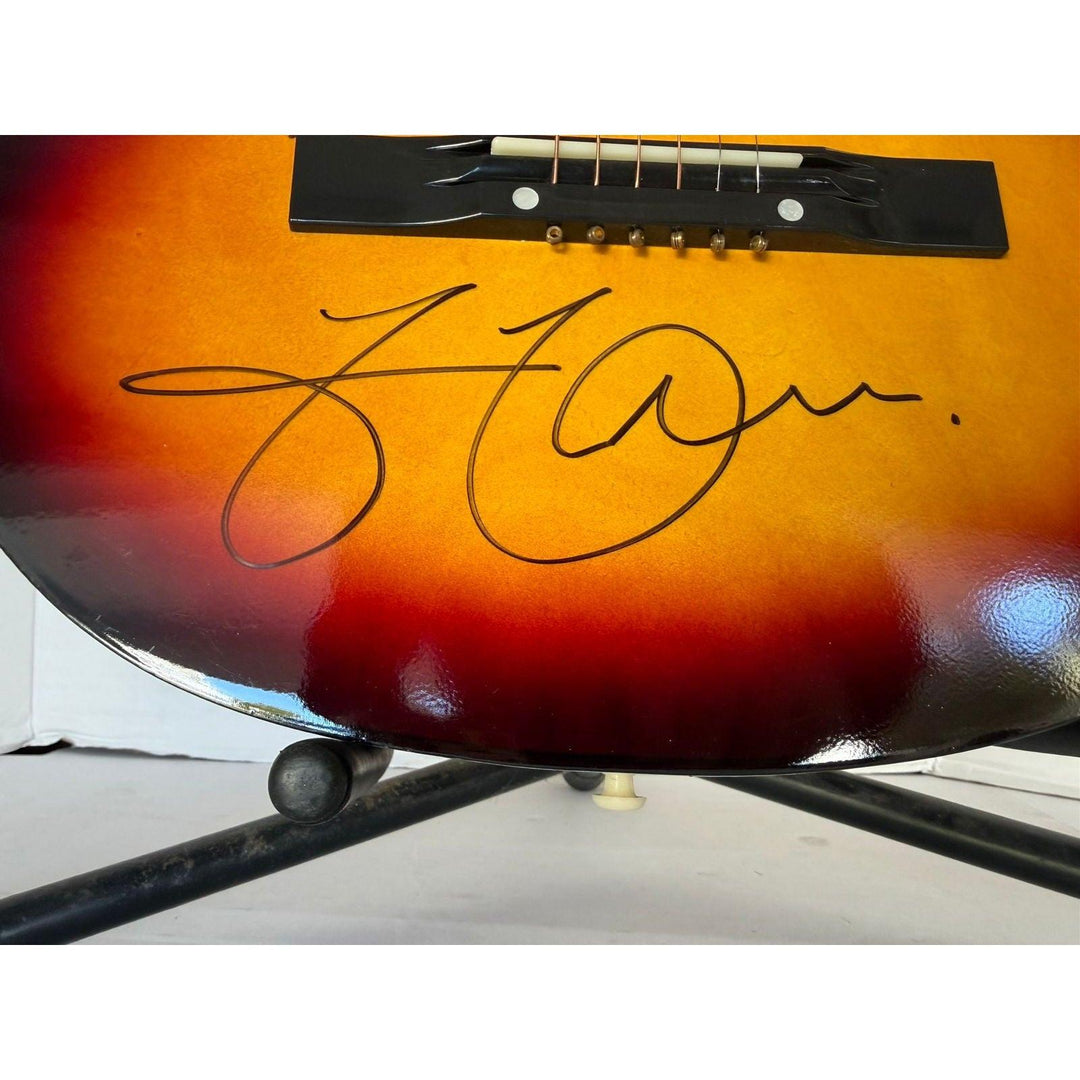 Simpleminds Jim Kerr Charlie Burchill Eddie Duffy vintage acoustic guitar signed